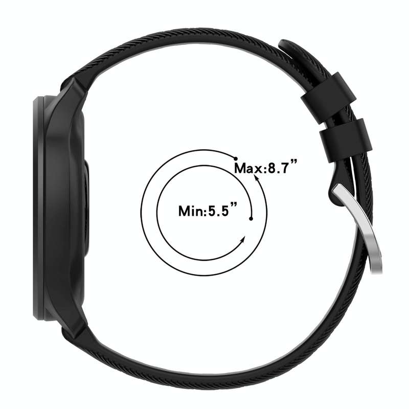 For Garmin Forerunner 55 20mm Cross Textured Solid Color Silicone Watch Band(Black)
