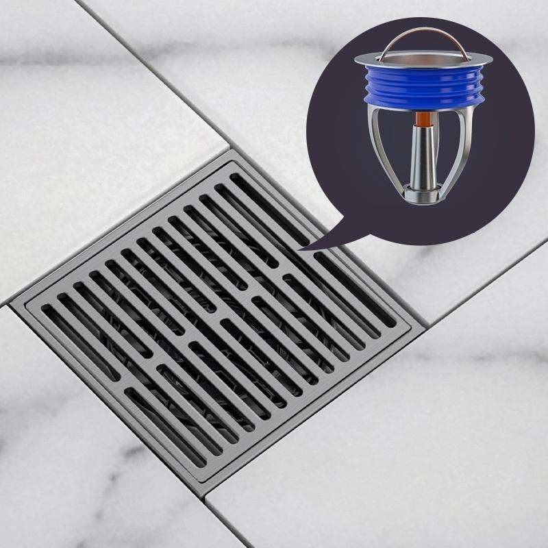 Bathroom Sewer Deodorant Pure Copper Floor Drain, Specification: Gray+Inner Core