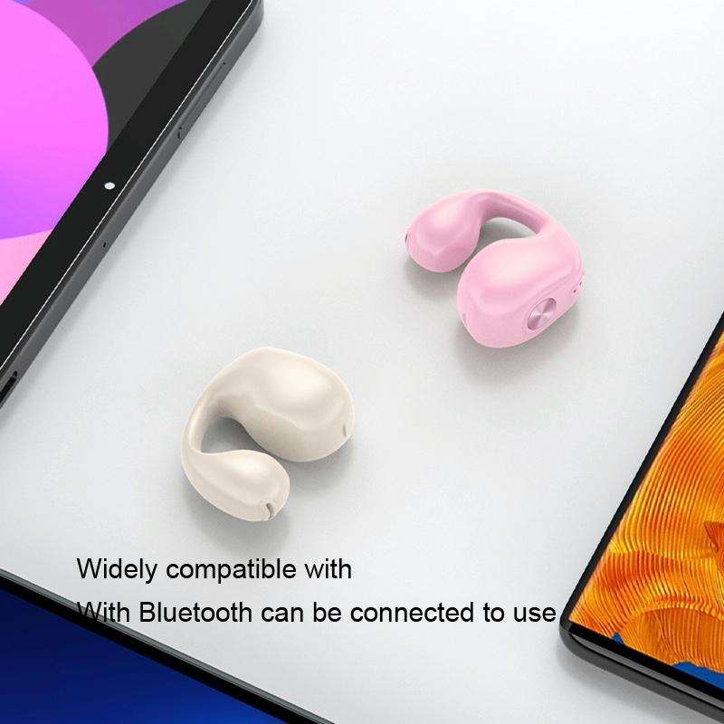 Single Ear Bone Conduction Bluetooth Earphone In-Ear Wearable Running Sports Mini(Skin Color)