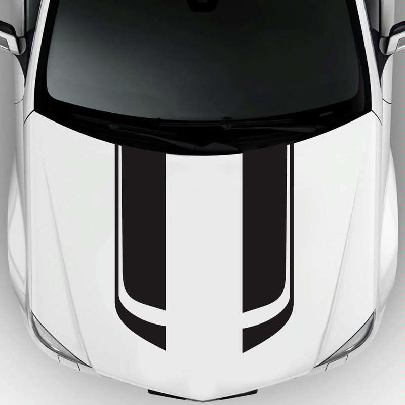 D-711 Stripe Pattern Car Modified Hood Decorative Sticker(Black)
