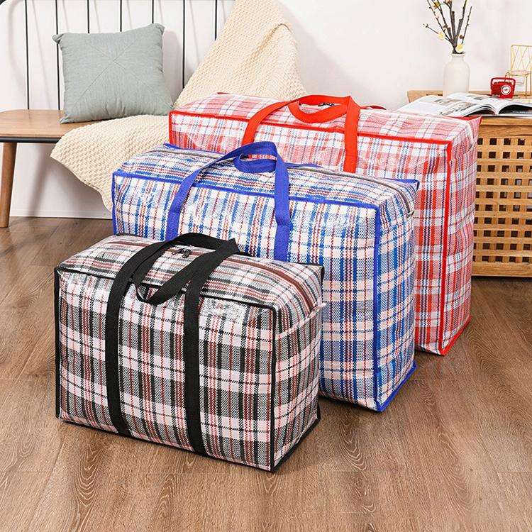 48x32x24cm Woven Bags Moving Bags Packing Bags Dustproof and Moistureproof Quilt Storage Bag(Rand...
