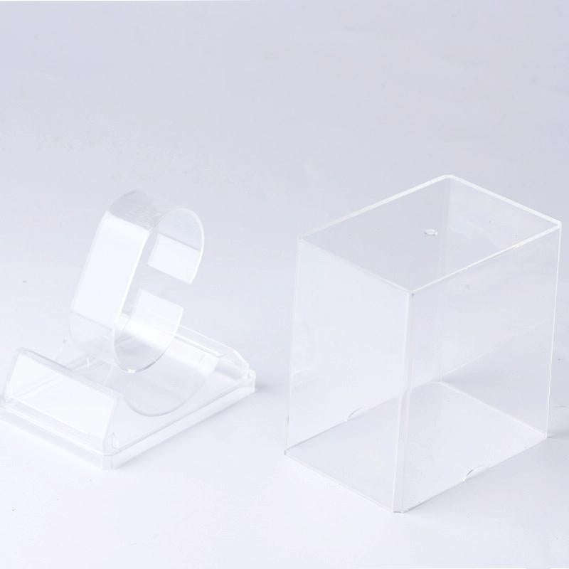 5 PCS Transparent Rectangular Watch Display Box Pull-out Electronic Watch Box(8.8 x7.7x5.4cm)