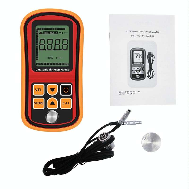 GM-100 Ultrasonic Thickness Meter Tester Gauge Velocity 1.2~225mm(Red)