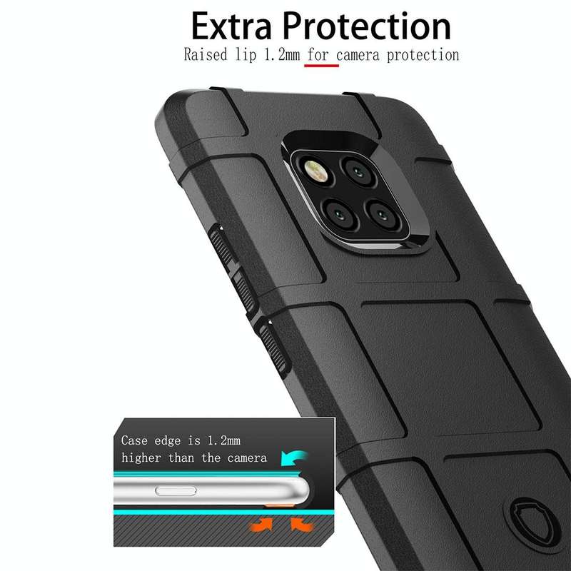 Shockproof Full Coverage Silicone Case for Huawei Mate 20 Pro Protector Cover (Dark Blue)