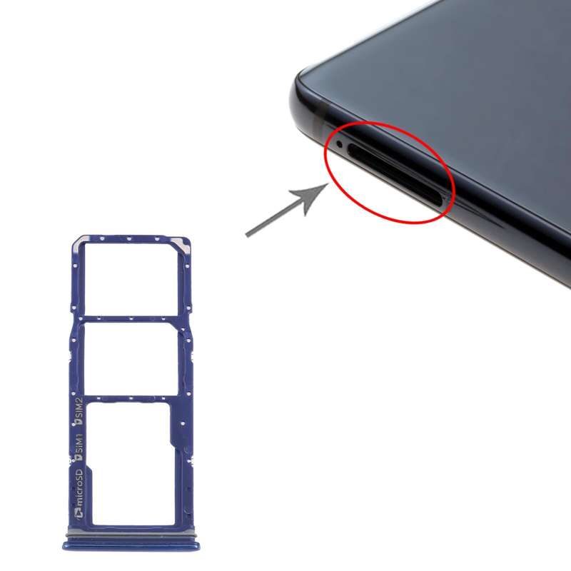 For Samsung Galaxy A9 (2018) SM-A920 SIM Card Tray + SIM Card Tray + Micro SD Card Tray (Blue)