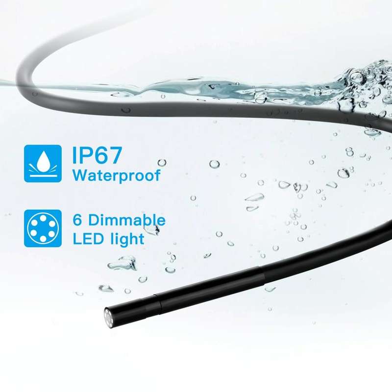 F220 5.5mm HD 5.0MP WIFI Endoscope Inspection Camera with 6 LEDs, Length: 10m