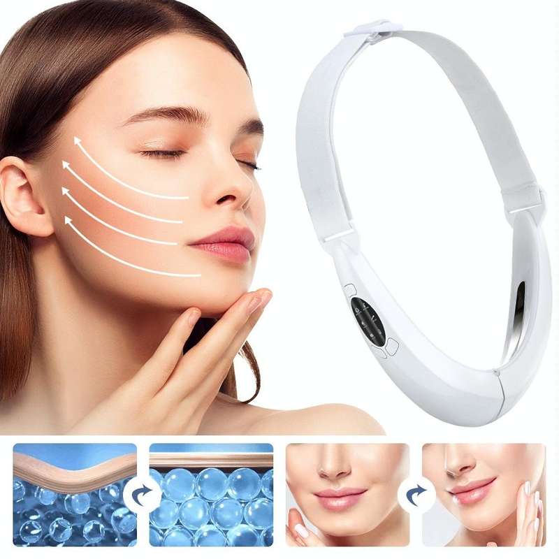 106892 EMS Microcurrent Red and Blue Light Massage Face-Lifting Instrument(Pink)