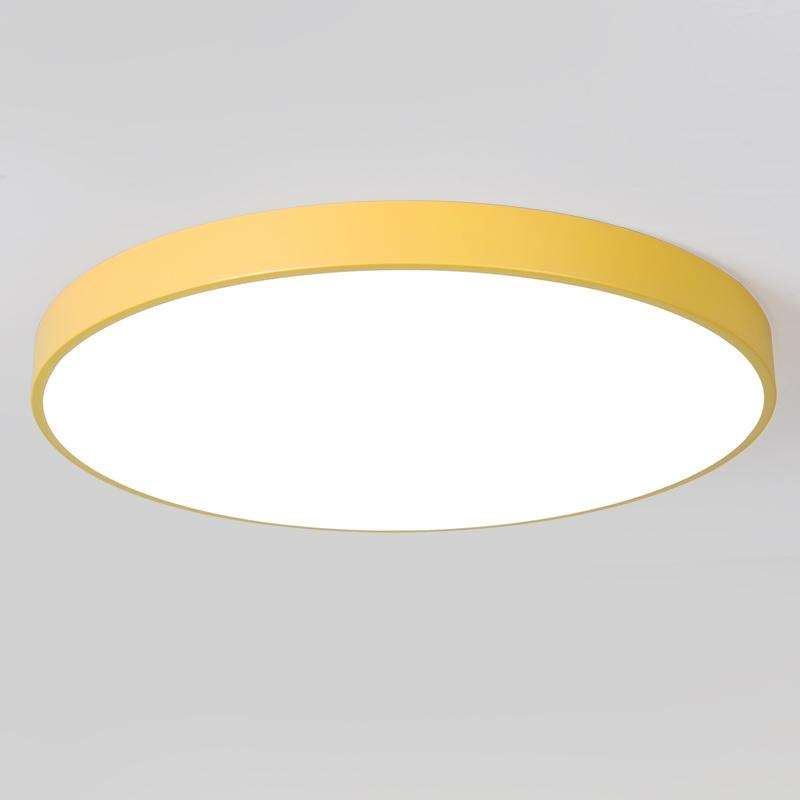 Macaron LED Round Ceiling Lamp, 3-Colors Light, Size:30cm(Yellow)