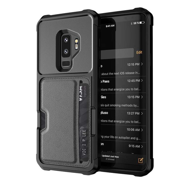 For Samsung Galaxy S9+ ZM02 Card Slot Holder Phone Case(Black)
