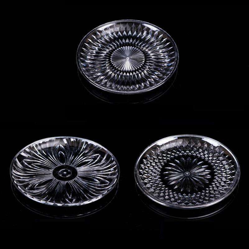 5 PCS Acrylic Round Transparent Fruit Dish, Diameter: 15cm(Lotus)