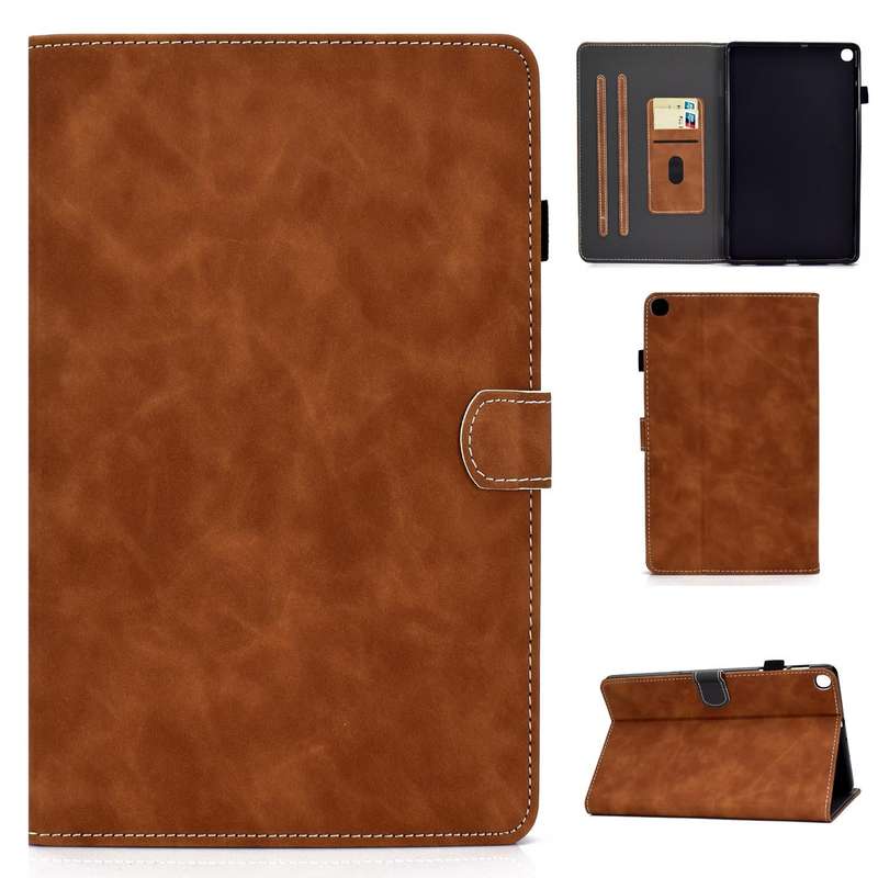 For Samsung Galaxy Tab A7 Lite T220 Cowhide Texture Horizontal Flip Leather Case with Holder & Ca...