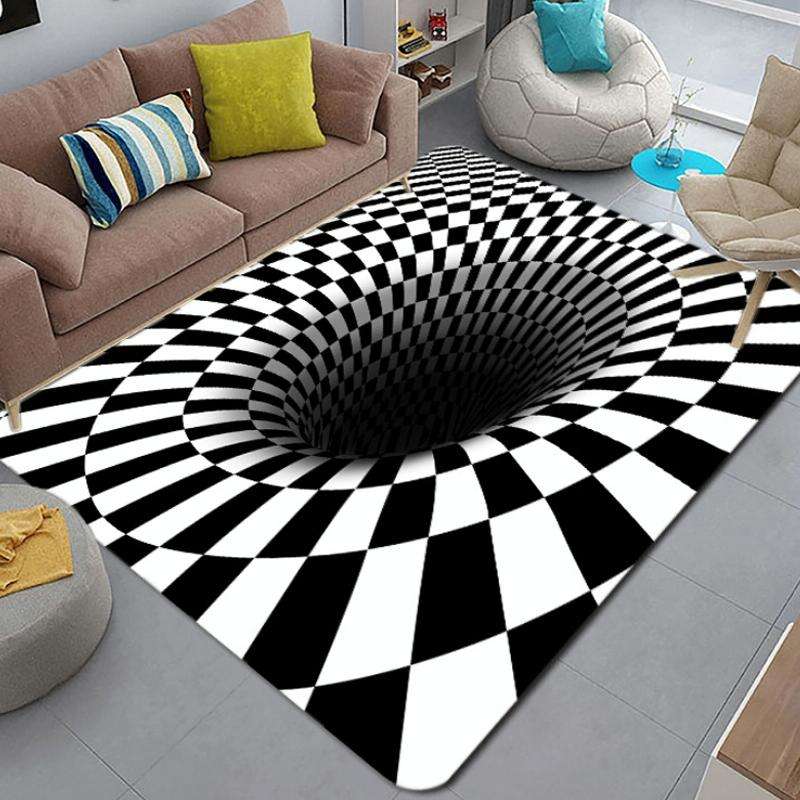 3D Geometric Stereo Trap Vision Living Room Bedroom Carpet, Size: 40x60cm(Rectangular Visual F)