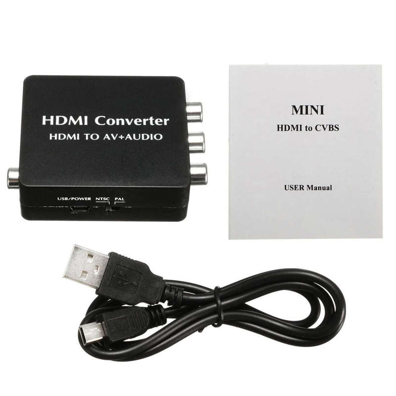 HDMI to AV Audio Converter Support SPDIF Coaxial Audio NTSC PAL Composite Video HDMI to 3RCA Adap...