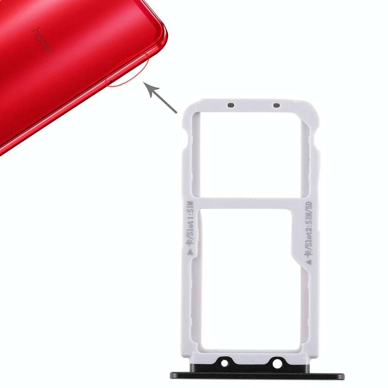 SIM Card Tray + SIM Card Tray / Micro SD Card for Huawei Honor View 10 / V10(Black)