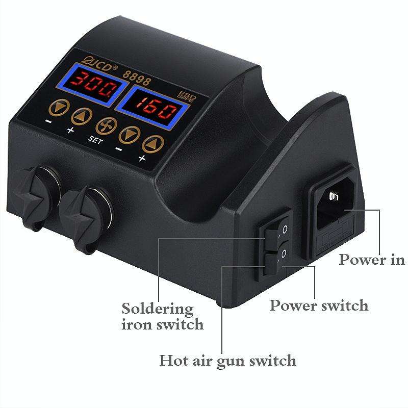 Hot Air Desoldering Station Dual Digital Display Two In One Temperature Control Electric Solderin...