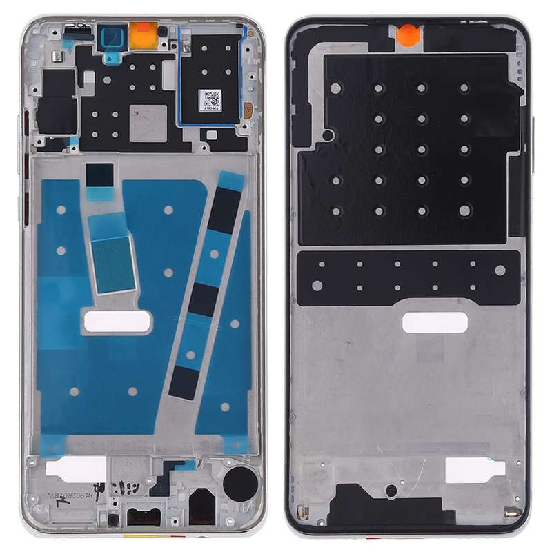 Front Housing LCD Frame Bezel Plate with Side Keys for Huawei P30 Lite (24MP)(Silver)