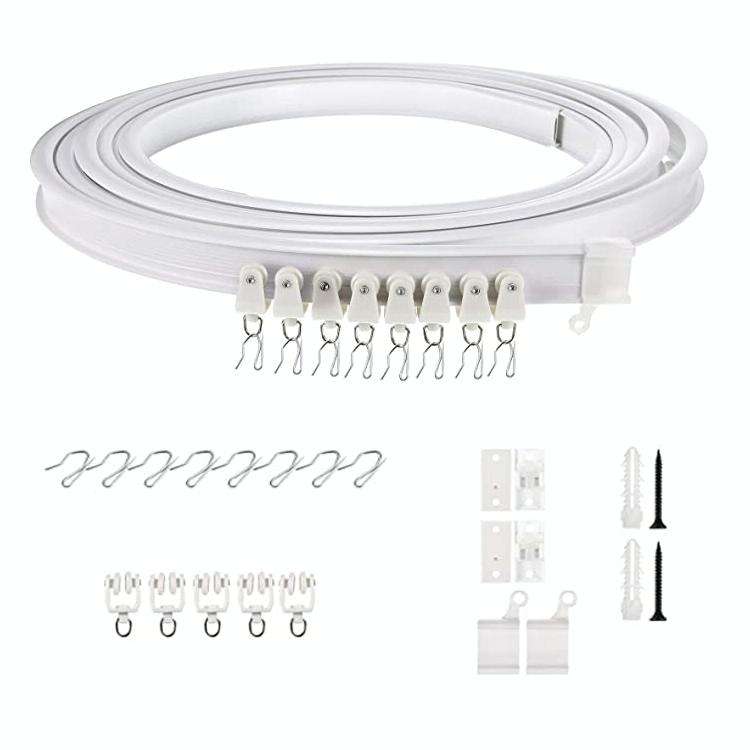 Model Steel Track Set Flexible Silent Slide Track Track with Hooks, Size: 1m