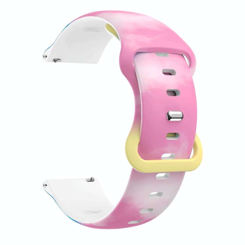 For Fitbit Versa Printing Butterfly Buckle Silicone Watch Band(Spring)