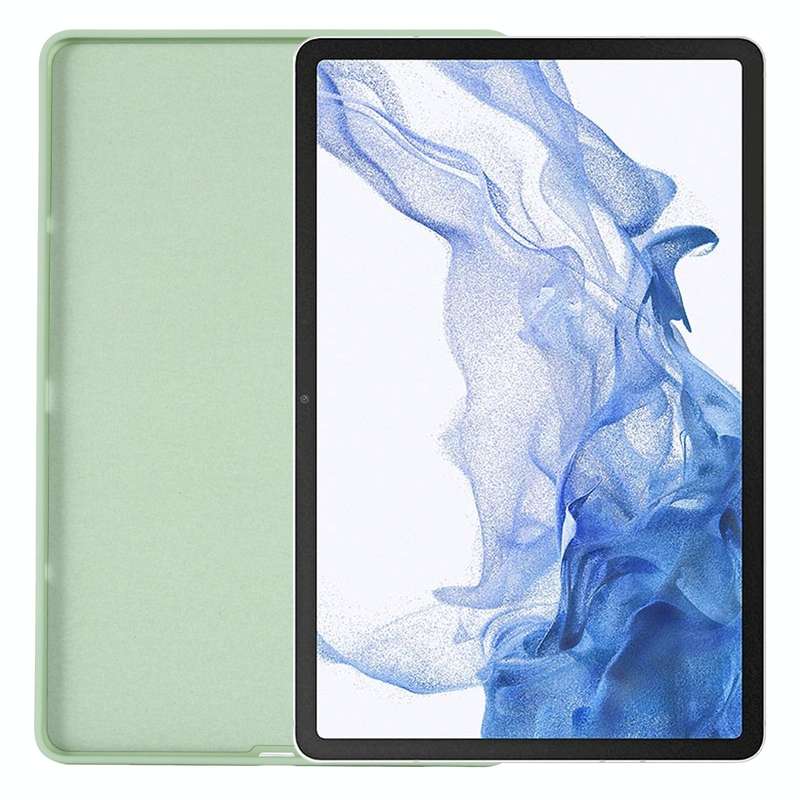 For Samsung Galaxy Tab S8 / S7 Pure Color Liquid Silicone Shockproof Tablet Case(Green)