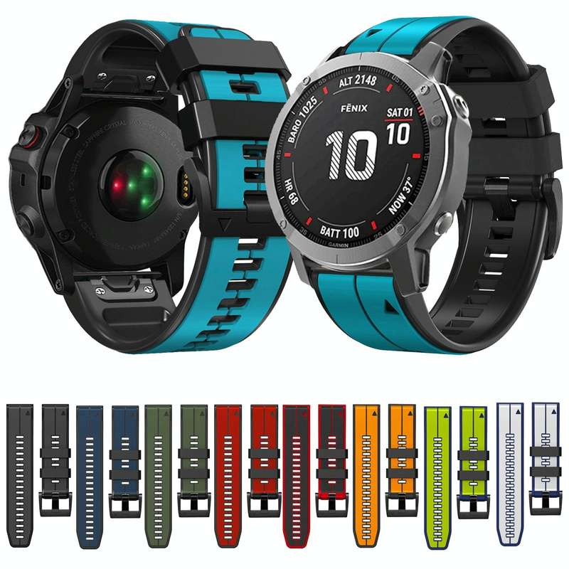 For Garmin Fenix 7X Vertical Stripes Two-color Silicone Watch Band(Orange Black)