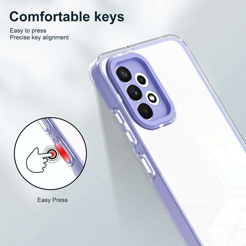 For Samsung Galaxy A33 5G 3 in 1 Clear TPU Color PC Frame Phone Case(Purple)