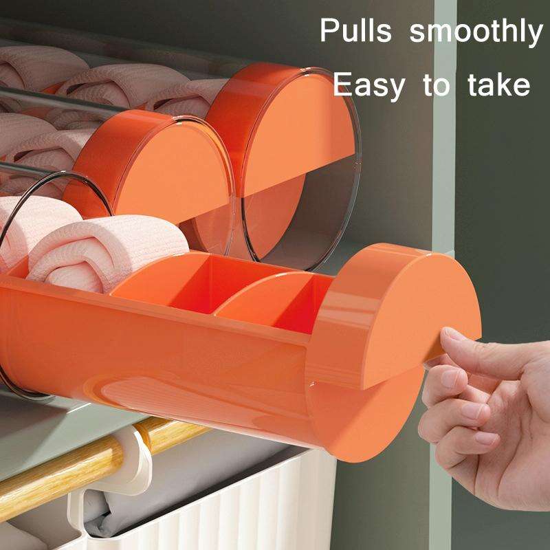 Cylindrical Type Socks Panties Dustproof Storage Box(White)