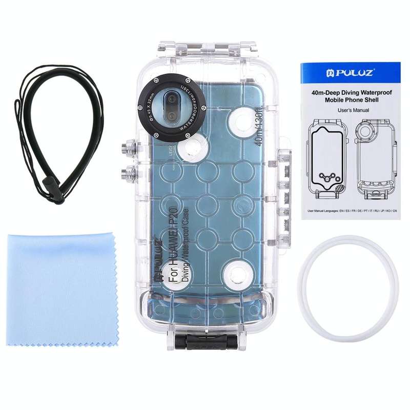 PULUZ PULUZ 40m/130ft Waterproof Diving Case for Huawei P20, Photo Video Taking Underwater Housin...