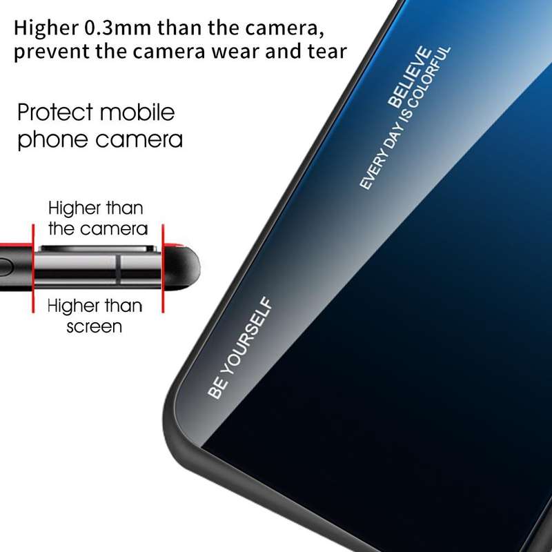 For Samsung Galaxy A04e Gradient Color Glass Phone Case(Aurora Blue)