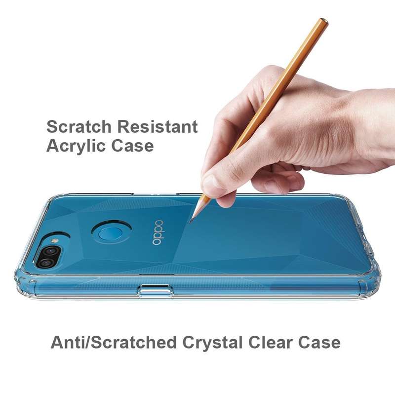 For OPPO A12 Shockproof Scratchproof TPU + Acrylic Protective Case(Black)