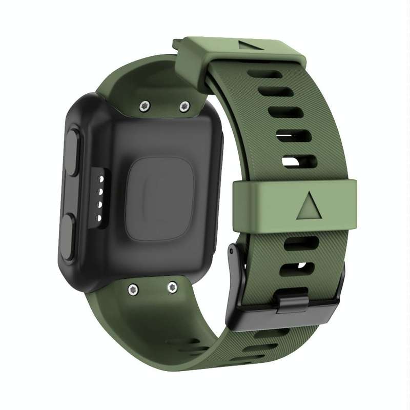 For Garmin Forerunner 35 Black Buckle Silicone Watch Band(Army Green)