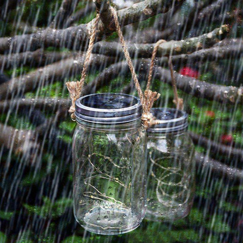 20 LEDs Solar Energy Mason Bottle Cap Pendent Lamp Outdoor Decoration Garden Light, Not Include B...