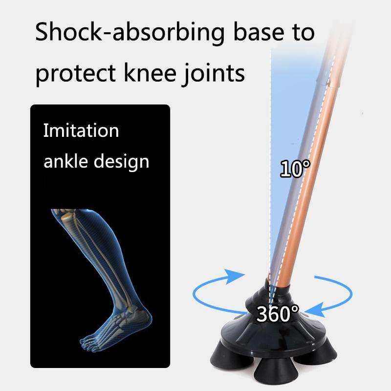 TBS-009 Four-Legged Folding Elderly Crutches Aluminum Alloy Light And Multifunctional Non-Slip Cr...