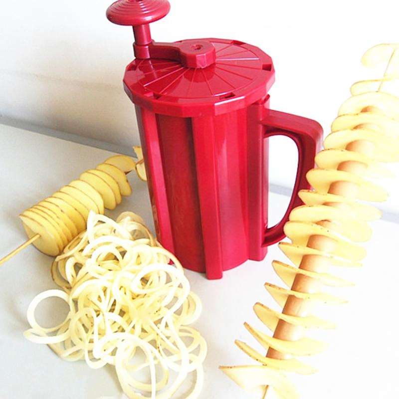 528-6 Popular Tornado Potato Slicer Manual Twist Spiral Potato Cutter Whirlwind Potatoes Machine ...