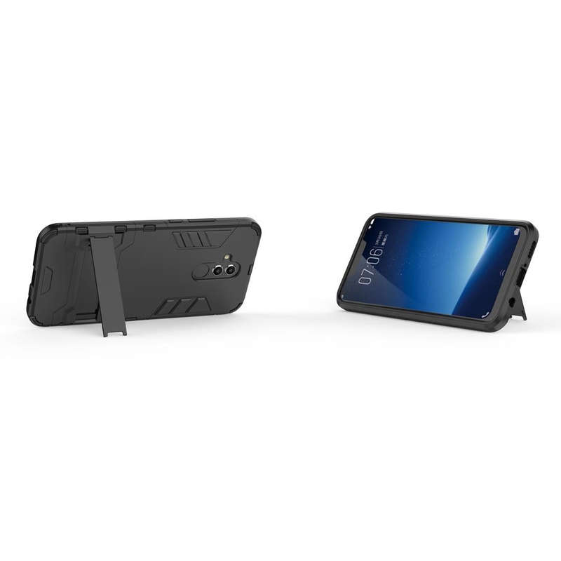 Shockproof PC + TPU Case for Huawei Mate 20 Lite, with Holder(Black)