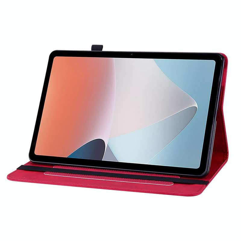 For OPPO Pad Air Skin Feel Solid Color Zipper Leather Tablet Case(Red)