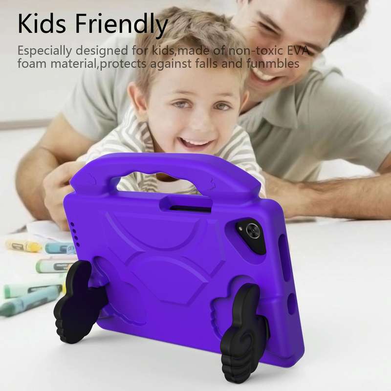 For Samsung Galaxy Tab A9 X110 Thumb Bracket EVA Shockproof Tablet Case(Purple)