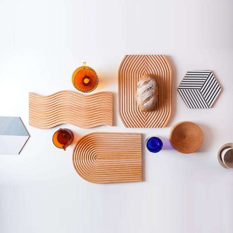 Large Circle Wooden Tray Photography Shooting Props