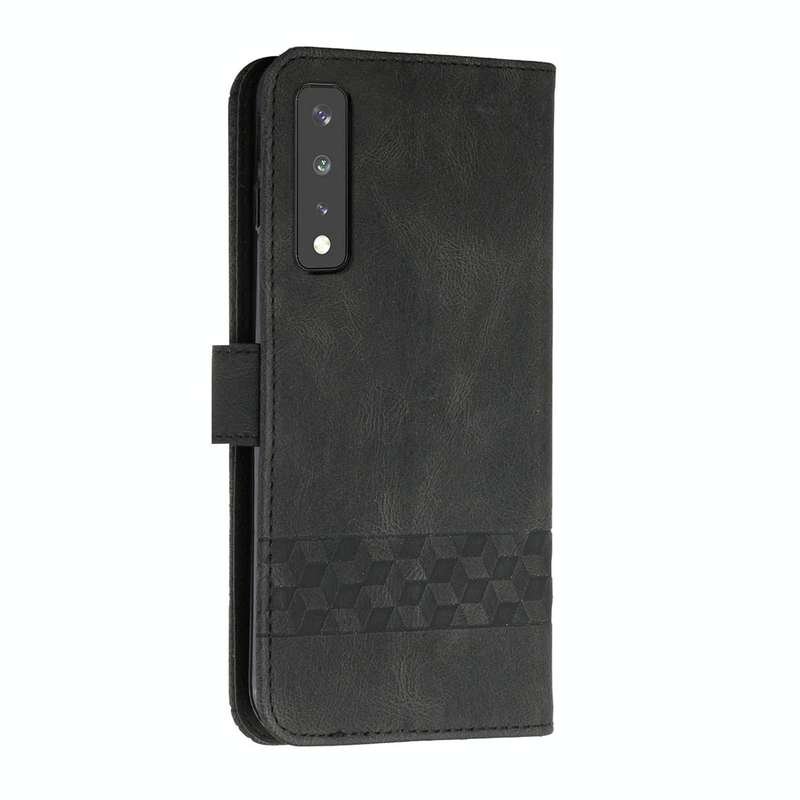 For LG Stylo 7 4G Cubic Skin Feel Flip Leather Phone Case(Black)