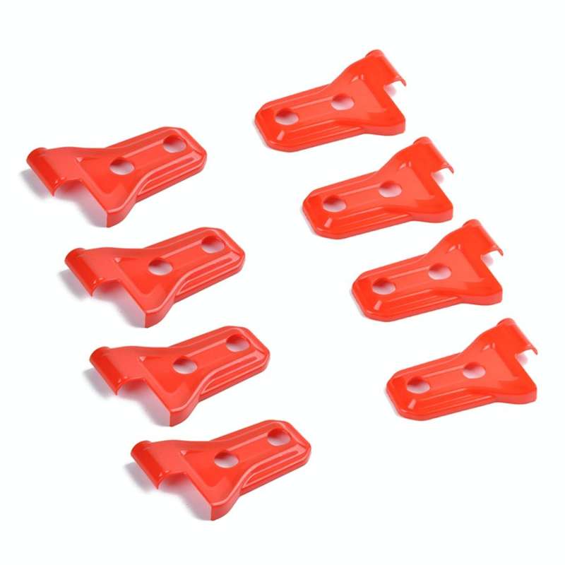 8 PCS Automotive ABS Side Door Hinge Protector Cover Trim for Jeep Wrangler JL 4 Door 2018-2019(Red)