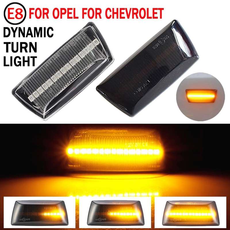 2pcs For Chevrolet Cruze 2009-2014 Car Dynamic LED Fender Side Light 1713423(Transparent Black)