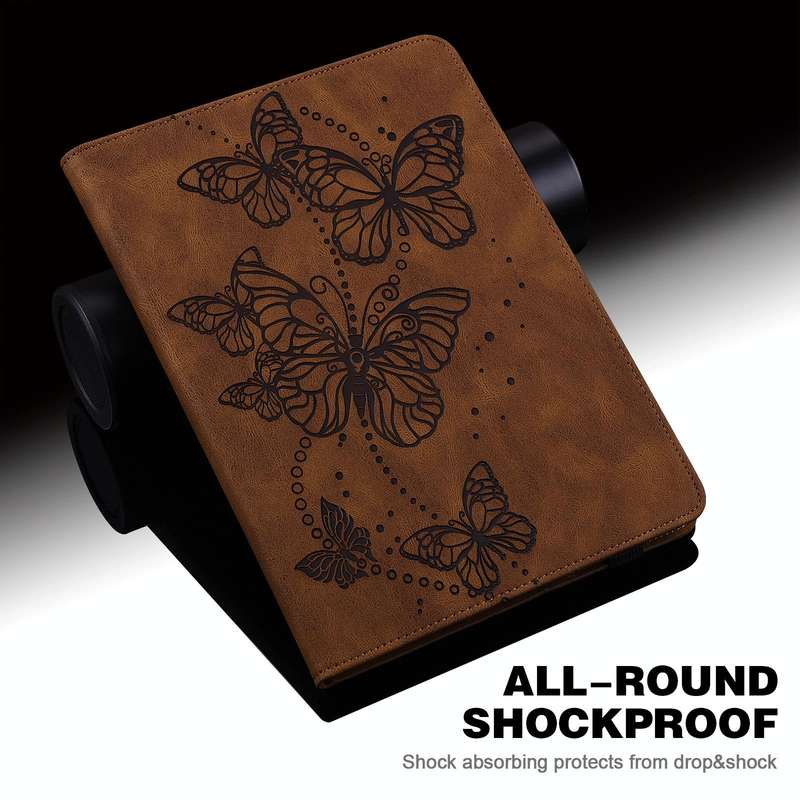 For Huawei MediaPad M5 Lite 10 inch Embossed Butterfly Pattern Horizontal Flip Leather Tablet Cas...