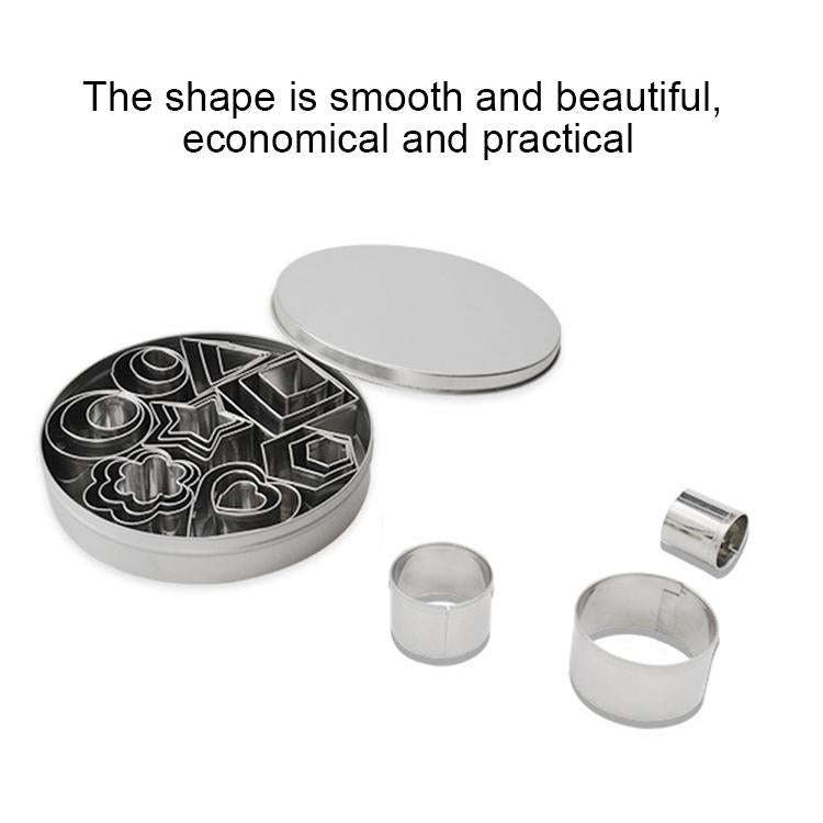 24 PCS / Set Stainless Steel DIY Cookie Biscuits Molds Geometry Baking Tools (Hexagon)