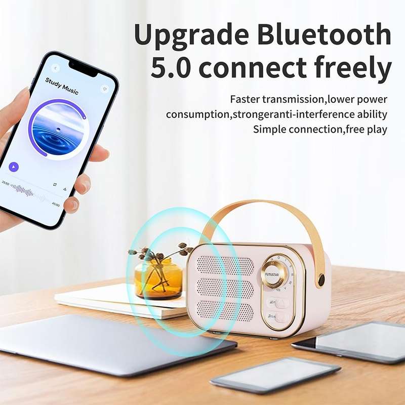 DW13 Portable HIFI Mini Retro Wireless Bluetooth Speaker(White)