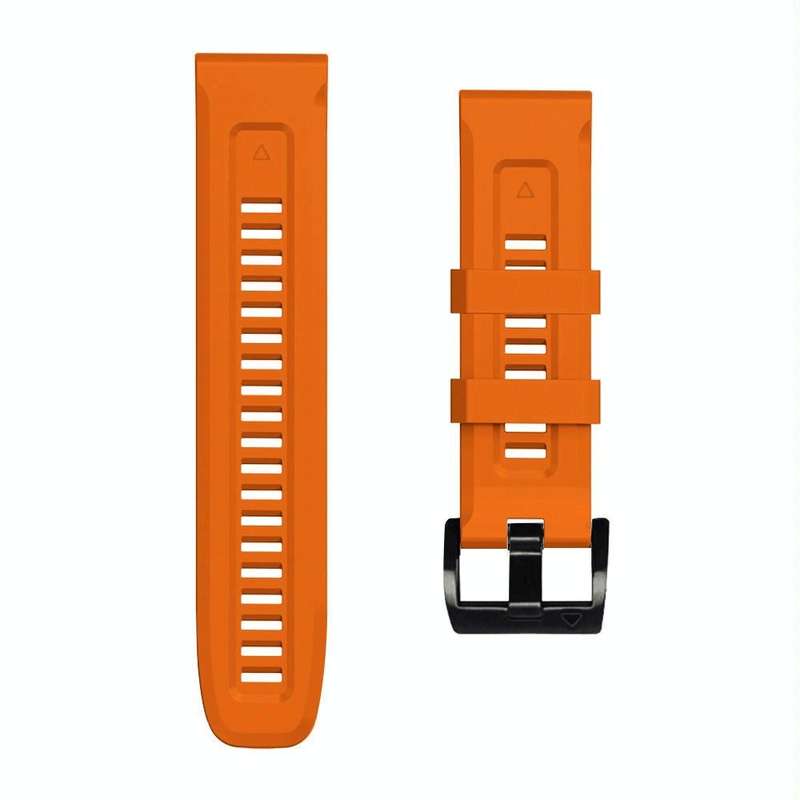 For Garmin Fenix 7X / 6X / 5X 26mm Black Buckle Silicone Watch Band(Orange)