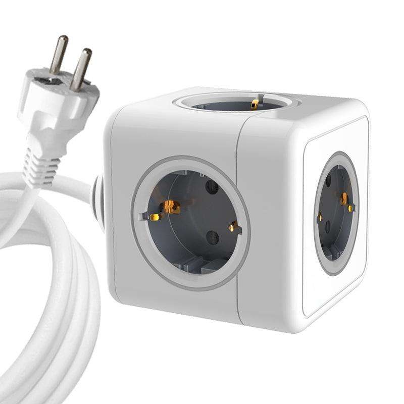 Creative Power Cube Socket Conversion Socket, EU Plug 1.5m Gray
