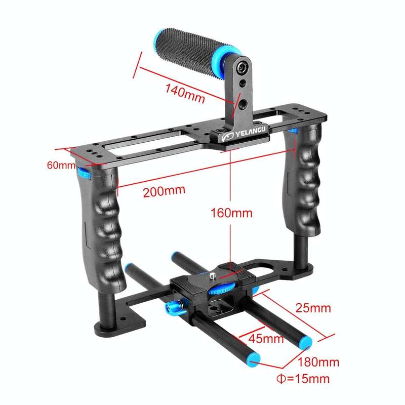 YELANGU YLG0107E-A Protective Cage Handle Stabilizer Top Set for DSLR Camera