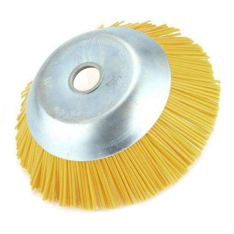 8 Inch Nylon Wire Weeding Machine Head Bowl Type Weeding Brush(Yellow)