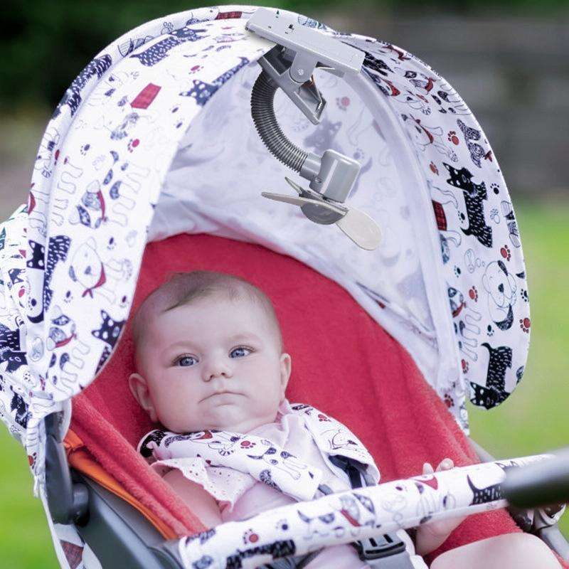 Portable Stroller Fan 360 Degree Clip Mini Fan(Blue EVA)