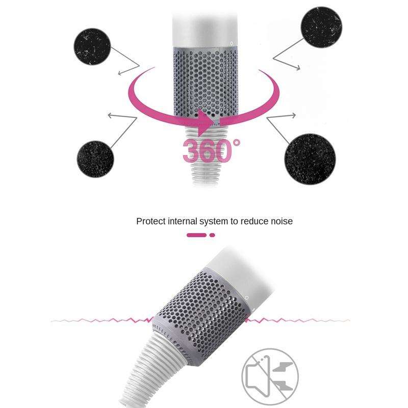 2 PCS Outer Cover Dust Filter for Dyson Hair Dryer HD01/HD03/HD08(Black)