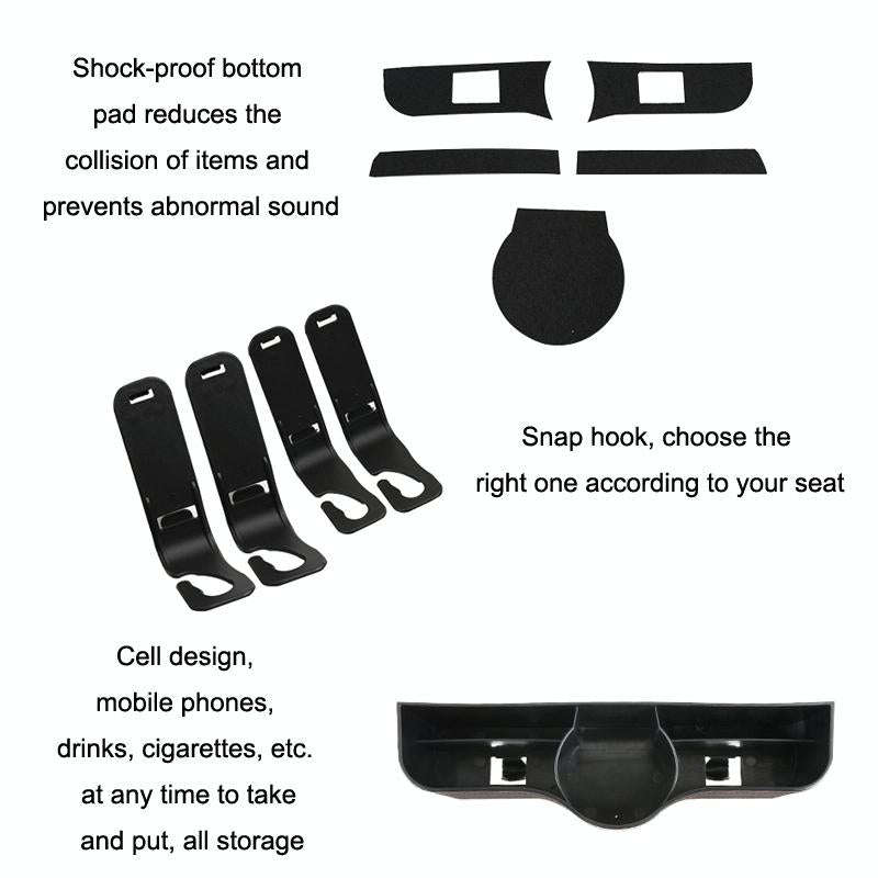 Car Seat Back Storage Box Rear Hanging Cup Holder(Black)